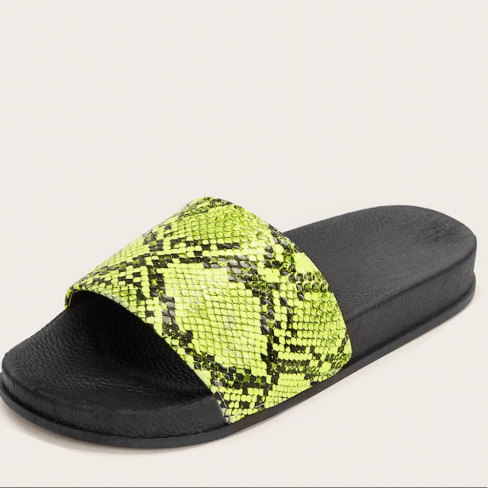 Neon Snakeskin Slides - Picture 3 of 5